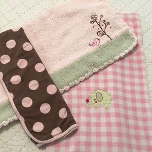 Bundle of 3 baby girl blankets